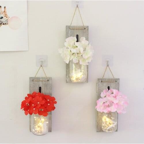 Mycyk Wall decoration belt lamp glass bottle silk flower decoration door bedroom creative simulation flower decoration 2lots hot