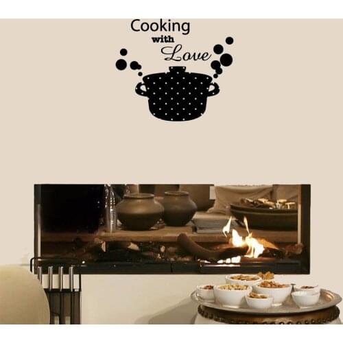 Cooking With Lave Wall Stickers For Kitchen Room Decoration Wall Art Decal Vinyl Mural Waterproof Removable ph758