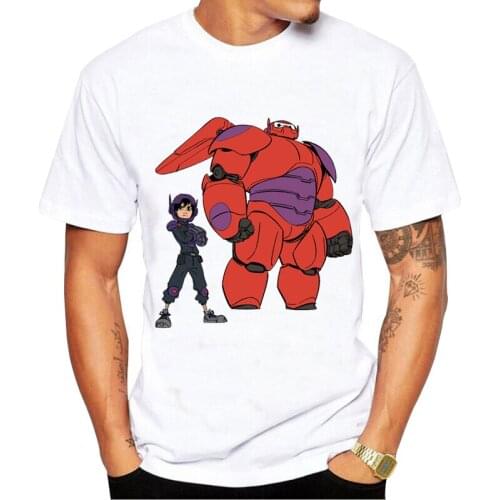 New Brand Fashion Tshirt Men O-neck Big Hero Casual T Shirt Men Top Tee