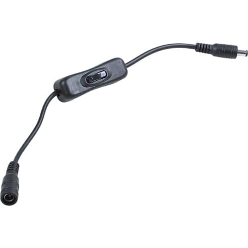 New 5.5x2.1mm DC Connector Switch Cord Black for Single Color LED Strip