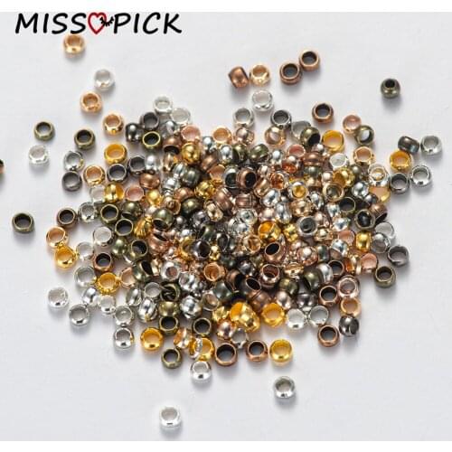 500pcs/lot Dia 1.5 2 2.5 3 4mm Gold Rhodium Ball Crimp End Beads Stopper Spacer Beads For Jewelry Making Diy Findings Supplies