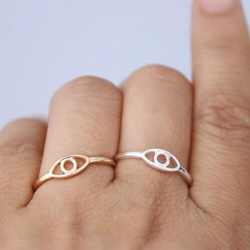 Wholesale 10pc/lot Little Evil Eye Ring Girls Women Silver Gold Rose Gold Color Simple Knuckle Ring Anillos Mujer