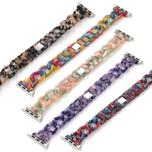Slender Resin strap for apple watch SE 6 5 band 44mm iwatch 42mm Series 4 3 2 1 Wrist Accessories loop 40mm bracelet Replacement