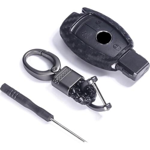 Silica Gel Car Key Case Cover for Mercedes Benz W203 W210 W211 W124 W202 W204 W212 CLA GLC AMG Key Bag Holder Chain