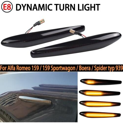 LED Dynamic Turn Signal Light Fender Front Side Marker Lamp For Alfa Romeo Spider 159 Sportwagon Boera #60691105 60691106