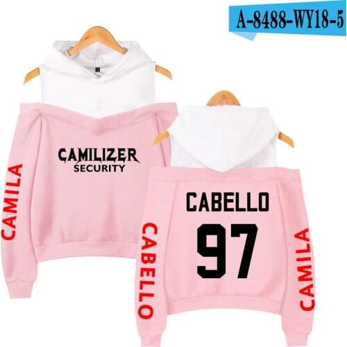 Camila Cabellos Off Shoulder Hoodies Women Fashion Hoodie Streetwear Hip Hop Popular Sweatshirt Kawaii Girl Off Shoulder Hoodie