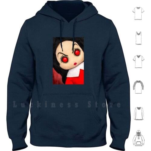 Evil Rag Doll Hoodies Long Sleeve Evil Rag Doll Scary Hell Eye Bad Voodoo Red Black White Possessed Cool Amazing