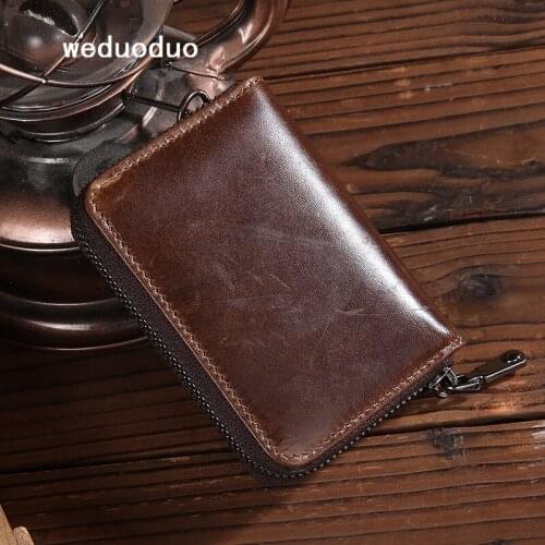 Vintage Cow Leather Credit Card Holders Fashion Accordion Design ID Bank Card Cases Coin Pocket High Quality Brand Card Holders