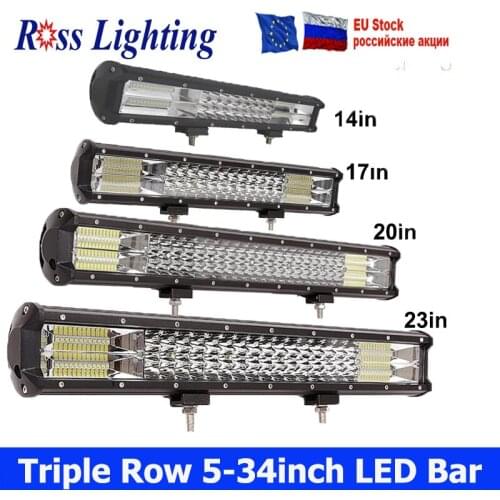 High Bright 3row LED Light Bar Spot Flood Combo 12" 20" 23" 26" 34inch LED Bar for Tractor Truck SUV ATV 4WD 12V 24V