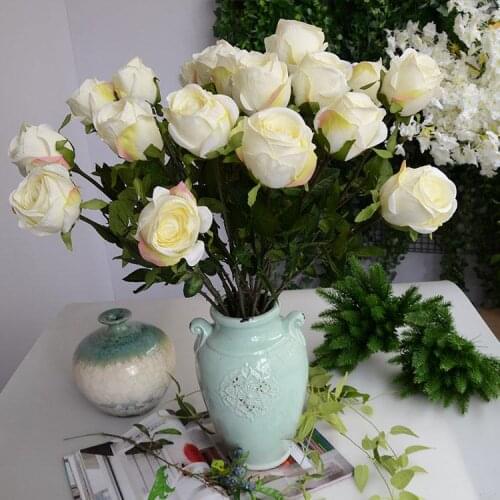 24" (60cm) Length Upscale Artificial Silk Rose Flowers Carft Ornament For christmas decoration Wedding party home Decor