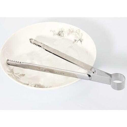 1PC Stainless Steel BBQ Tools Creative Cooking Kitchen Tongs Food Bbq Salad Bacon Steak Bread Cake Cake Clip Clamp KX 162