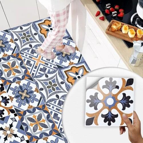 10pcs European Style Matte Surface Wall Sticker Film For Tiles /Ground in Kitchen Backsplash Floor Art Wallpaper Peel & Stick