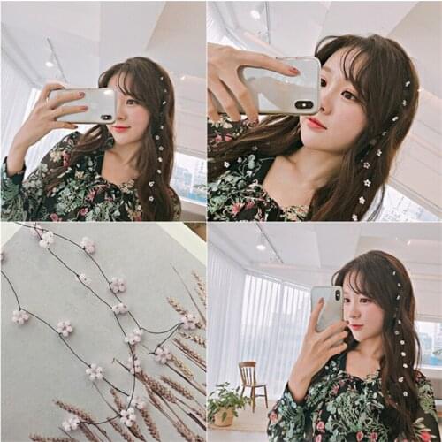2Pcs Korean Hair Accessories Cute Barrette Flower Hair Clip Hairpin Floral Hairclip Wedding Pearl Headdress Hair Clips for Girls