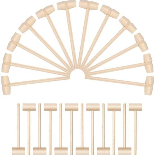 24 Pcs Wooden Crab or Lobster Mallets Seafood Hammers Hardwood Crab Hammer for Cracking Seafood Chocolate Tool