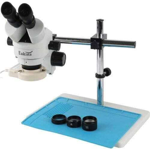 3.5X-90X Binocular Stereo Zoom Microscope + Big Table Stand +1X 0.5X 2.0X Auxiliary Objective Lens + 56 LED For PCB Soldering