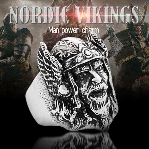 302L Cemented Carbide Nordic Viking Scandinavian Odins Amulet men High Quality Fashion Wholesale Ring Jewelry