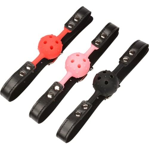 43mm Soft Silicone Open Mouth Gag Ball Adjustable BDSM Bondage Restraints Sex Toy For Adults Open Hole Ventilation Gag For Women