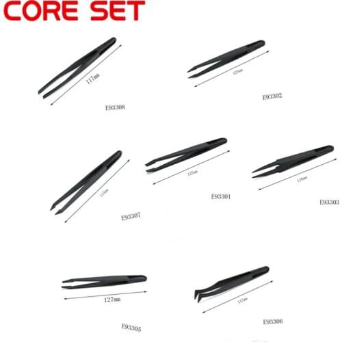5PCS Anti-Static Plastic Tweezers Maintenance Tools Anti-Magnetic Tool Assortment Assorted Kit Set Plastic SMD E93301/2/3/5/6/7