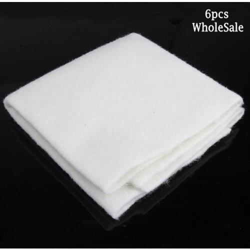 6PCS 60*40*0.6cm Aquarium Fish Tank Biochemical Cotton Fiber Sponge Fish Tank White Bio Filter Accessories XY-1821
