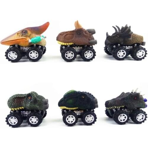 6pcs 6 styles High-quality Childrens Day Gift Toy Dinosaur Model Mini Toy Car Back Of The Car Gift Truck Hobby