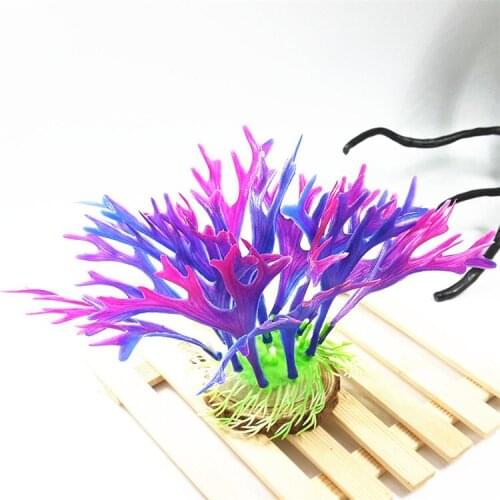 Aquarium Fish Tank Decor Artificial Plastic Weed Coral Plant Underwater Ornament