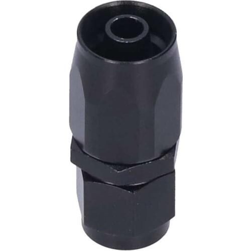 AN6 6AN AN-6 Fuel Fitting Aluminum Oil Gas Line Hose End Adapter Black Straight Swivel