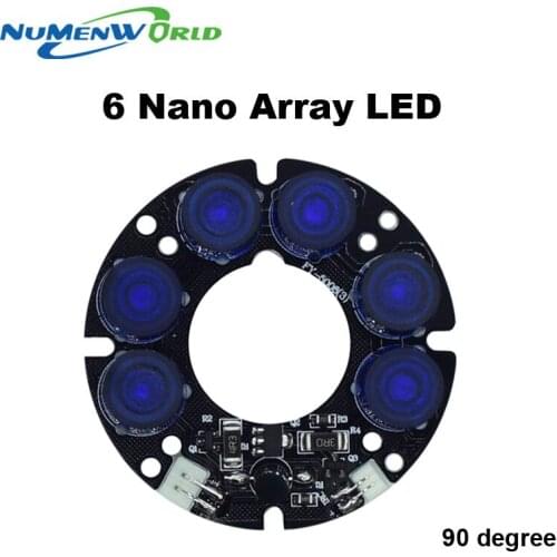 Hot Low fever Beautiful blue round Nano array IR LED Board Far Infrared 90 degree for CCTV Camera System 6pcs Leds board