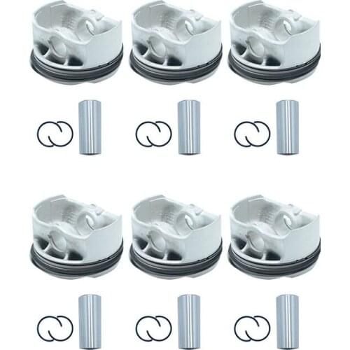 HonTodak Car Engine Piston Motor Assy Ring Dome Suits For BMW N52B25 Pack Of 6