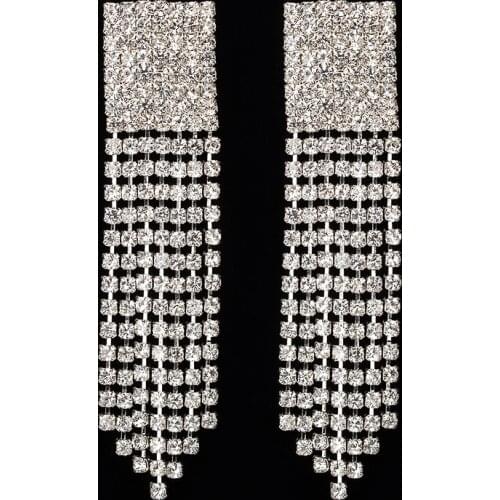 Fashion accessories full rhinestone tassel exquisite earrings luxury banquet drop earring #E211