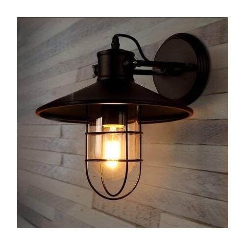 EU warehouse Free shipping E27 Edison bulb black wall Lamp loft bedroom bedside vintage balcony american Indoor wall lights