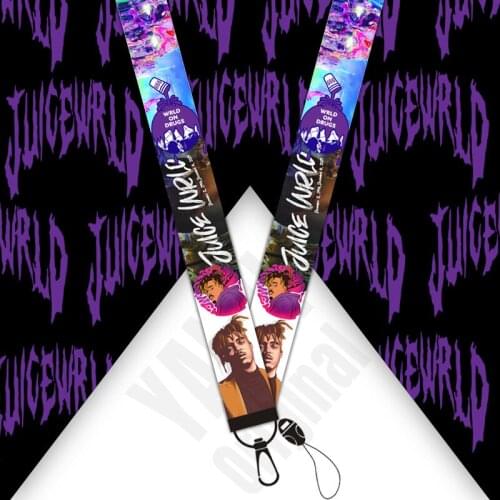 Fashion creative juice world European and American Star Ribbon mobile phone series hanging rope, key chain sling hanging neck st