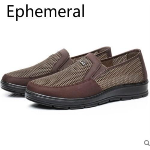 2019 New Fashion Thick Bottoms Formal Male Shoes For Beach Outdoor Breathable Summer Footwear Mesh Slip-ons Loafers Round Toe 48