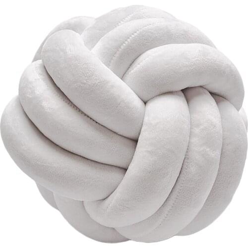 Soft Cozy Handmade Knot Ball Pillow for Bed Bedroom Decoration Dia 22cm