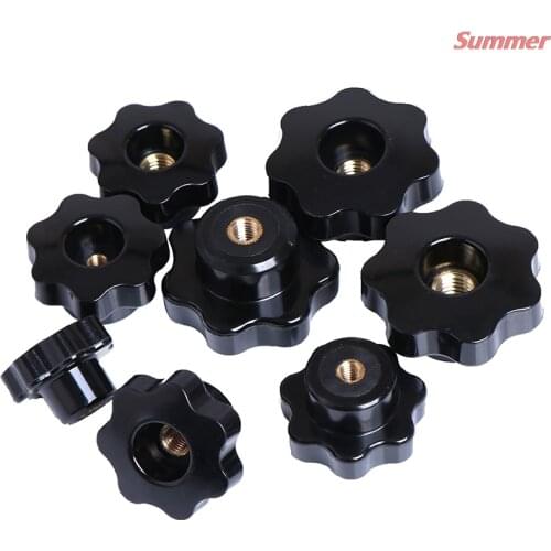 New 1PCS Metal M5/M6/M8/M10/M12 Female Thread Star Shaped Head Clamping Nuts Knob For Industry Equipment m8 knob m6 female