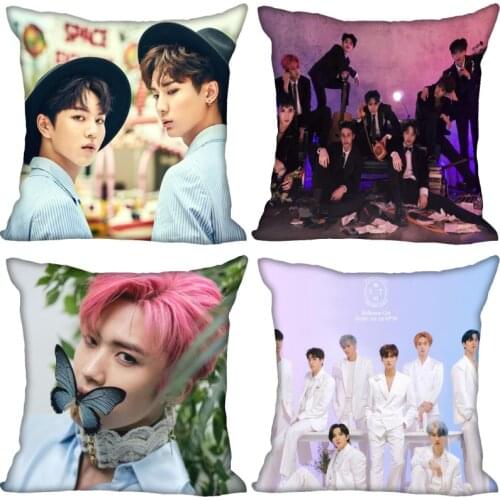 New PENTAGON KPOP Boy Pillow Cover Bedroom Home Decorative Pillowcase Square Zipper Pillow Cases Satin Soft No Fade 0622