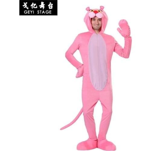 New halloween Kigurumi Pink Leopard Pajamas Women Winter Animal Panther Onesies Cartoon Adult One Piece Cosplay Costumes Hooded