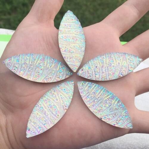 20*50mm Resin Rhinestones Horse eye Flatback Crystals DIY stick Stones Beads 6 pcs/pack -Y820