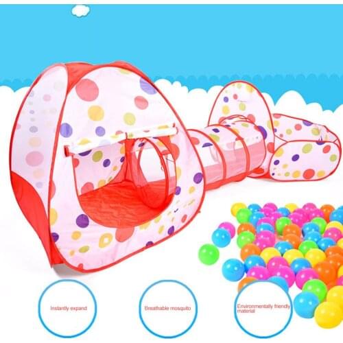 Portable 3 In1 Baby Tent Kid Crawling Tunnel Play Tent House Ball Pit Pool Tent for Children Toy Ball Pool Ocean Ball Holder Set