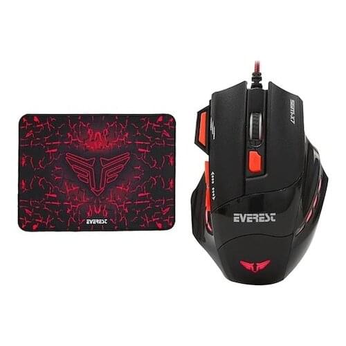 EVEREST SGM-X7 WIRED PLAYER MOUSE + MOUSE PAD