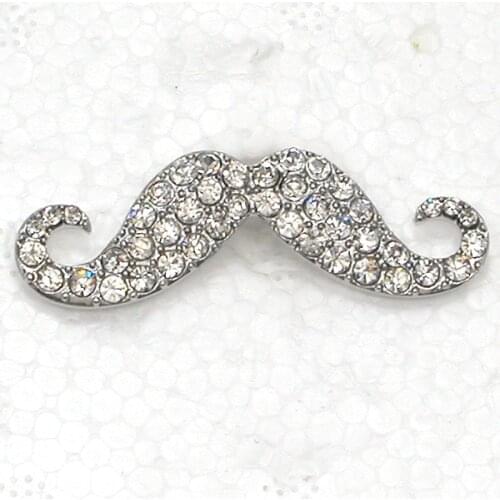 Clear Rhinestone brooch Pin Mustache brooches C2095 A