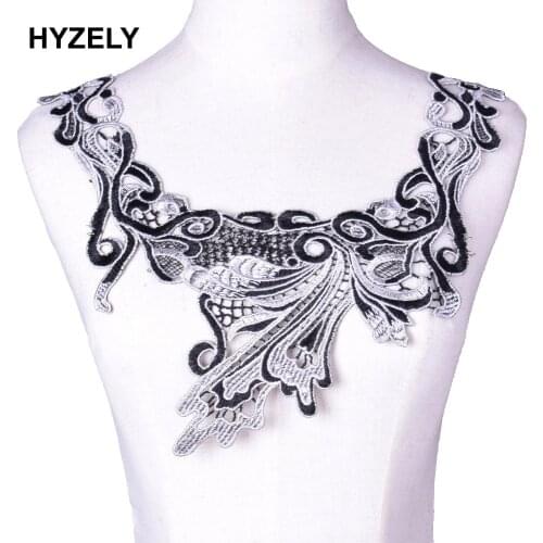 Blue Black Lace Fabric Flower Venise Lace Sewing Applique Lace Collar Neckline Collar Scrapbooking For Dress BW179