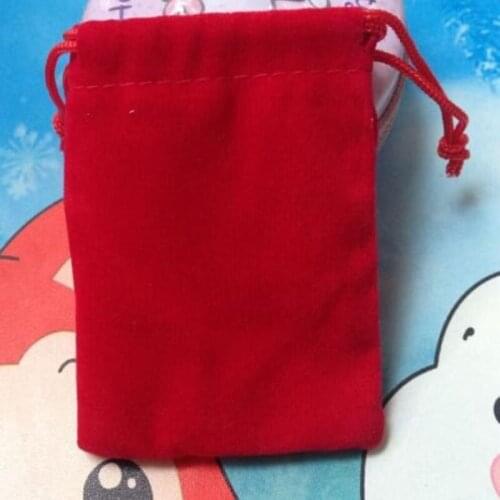SPECIAL SALE 12pcs 7x 9 cm red velvet jewelry bag pouch for gift earing jade necklace watch storage and packaging