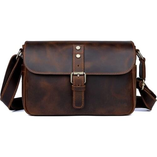 Vintage Handbags Small Sling Flap Bag Full Grain Leather Mens Shoulder Bag Casual Messenger Bags Fashion Crossbody Bag 1062R