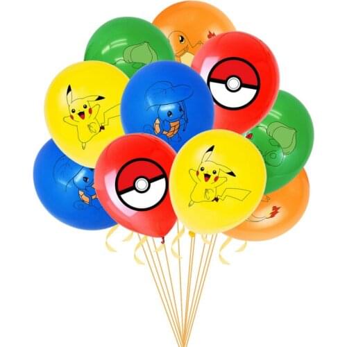 Pokemon Birthday Party Balloons - Pokeball Balloon Pikachu Venusaur Charmander Squirtle Balloon Party Theme Decorations toys