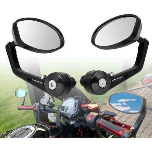 Motorcycle Mirror White Glass Handle Bar End Rearview Side Mirror For KAWASAKI Z900 Z650 Z800 NINJA 250 300R 300 Z250 Z300 250R
