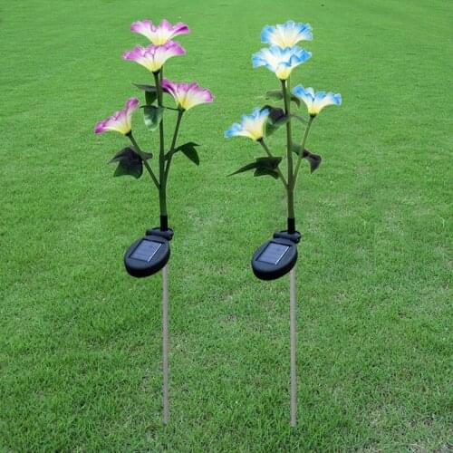 2 psc/set Colorful 4LED Solar Speaker Flower LED Solar Flower Decoration Lawn Light Artificial Lantern