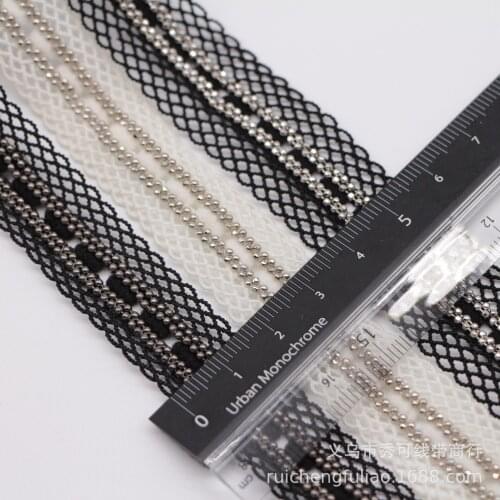 48yards/lot lace handmade bridal pearls wedding crystal sash trimming white ethical embroidery accessories beads