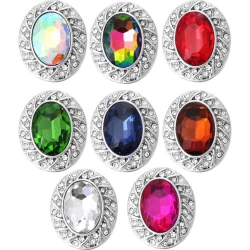 5pcs/lot 2019 New Snap Jewelry 18mm High Quality Rhinestone Snap Button For Women Leather Snap Bracelet