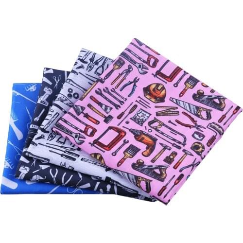 50*140Cm Tool pattern Polyester Katoen Patchwor Gedrukt Voor Tissue Kids Home Textiel Voor Naaien Pop Jurk gordijn