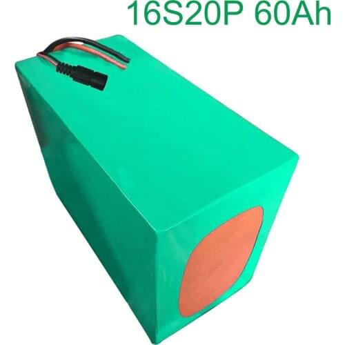 60V 60Ah 16S20P 18650 Li-ion Battery electric two Three wheeled motorcycle bicycle ebike 320*210*140mm